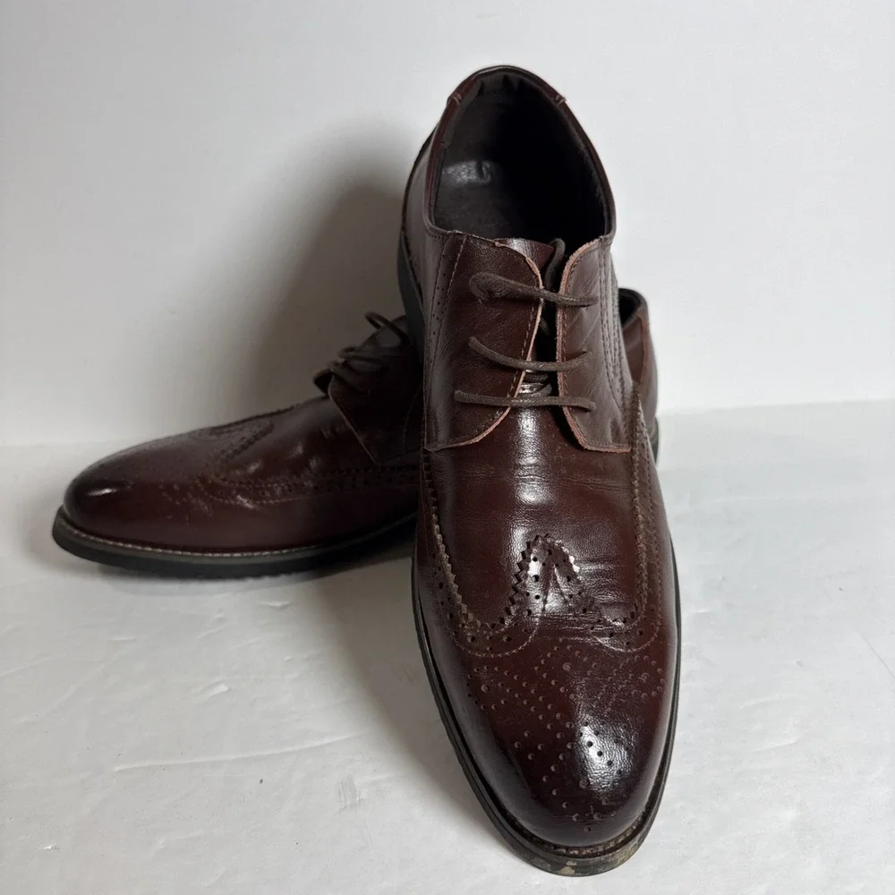 Men's dress shoe dark brown size 45 or 11 1/2